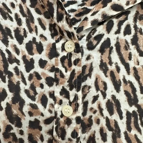 J. Crew | The Perfect Button Down Shirt Leopard Print Cotton Blouse Size S Small - Picture 6 of 9